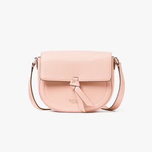 Kate Spade Knott Medium Saddle Crossbody CORAL GABLE PINK